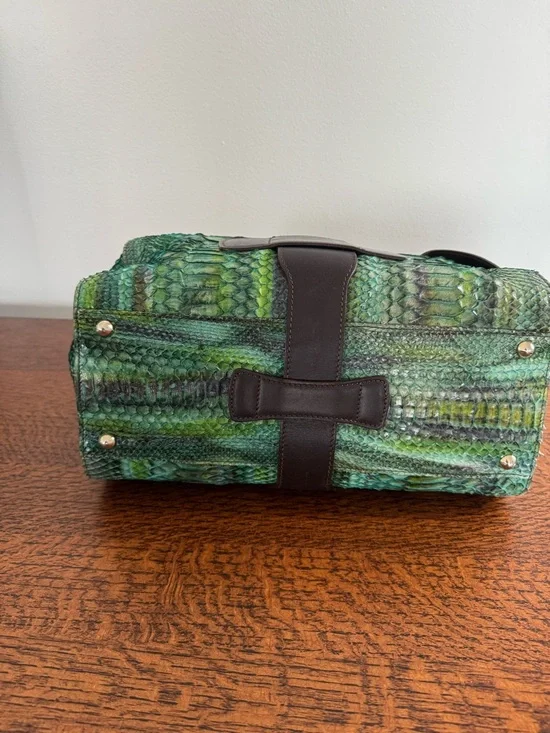 EUC - Jimmy Choo Ramona Python Skin Shoulder Bag - Green w/ Hints of Purple -COA - Picture 9 of 13